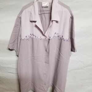 Fashion Bug Men's Lavender Embroidered Casual Shirt